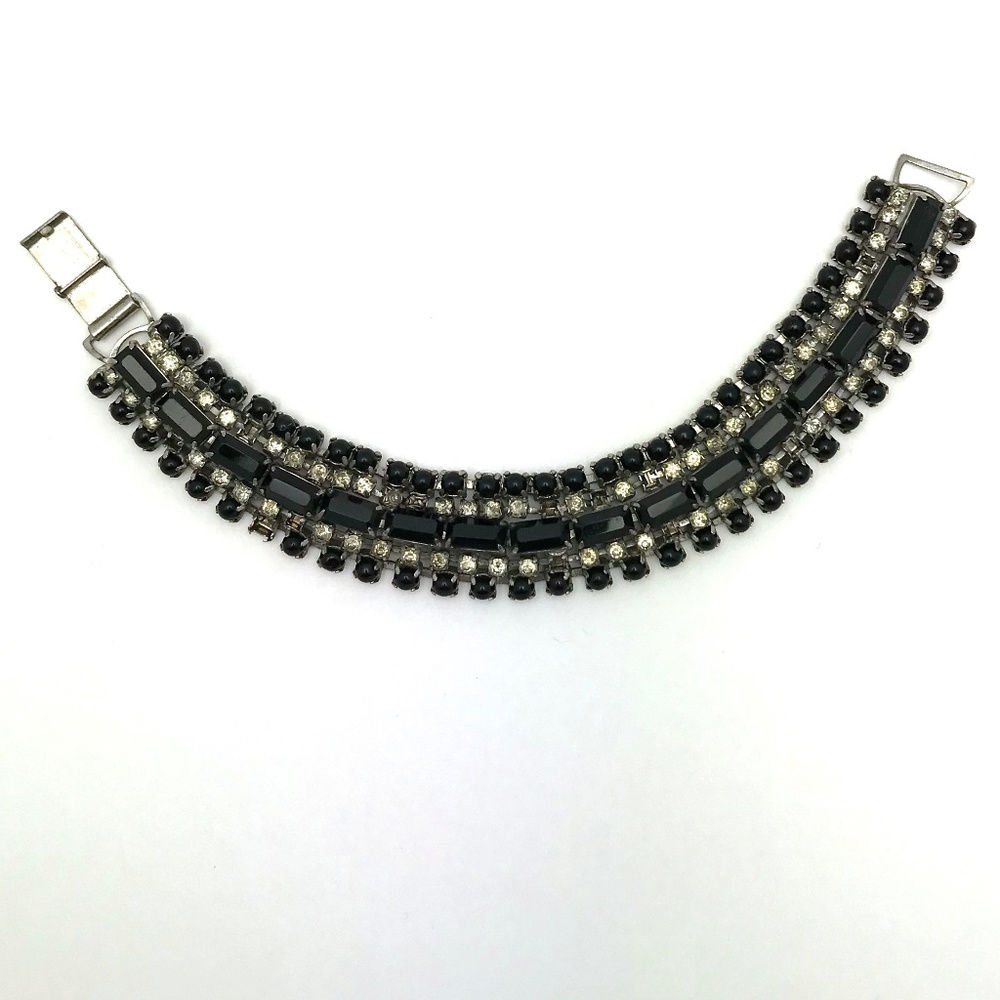 vintage black and white rhinestone bracelet (Old Hollywood Glamour, but Goth!)